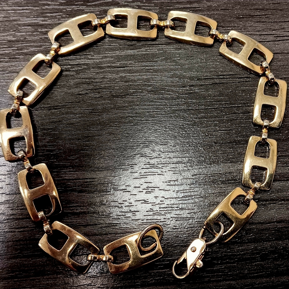 Gold tone link bracelet